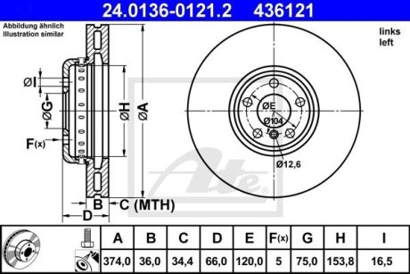 Тормозной диск ATE 24.0136-0121.2