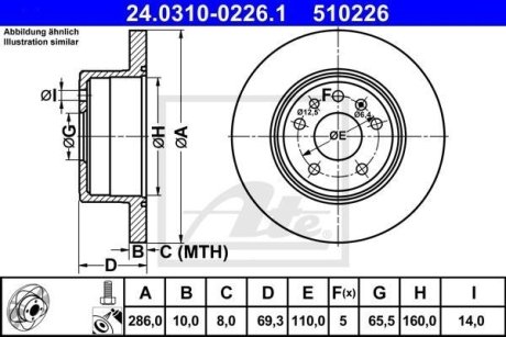 Тормозной диск ATE 24.0310-0226.1 (фото 1)