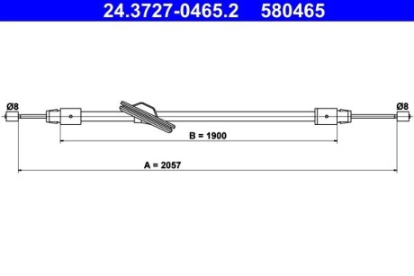 Трос, стояночная тормозная система ATE 24.3727-0465.2