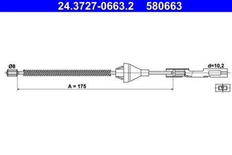 Трос зупиночних гальм ATE 24.3727-0663.2