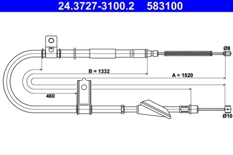 Трос гальма стоянки ATE 24.3727-3100.2