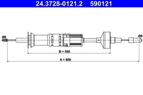 Трос, управление сцеплением ATE 24.3728-0121.2