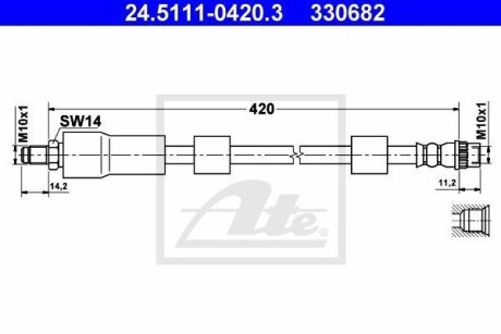 Тормозной шланг ATE 24.5111-0420.3