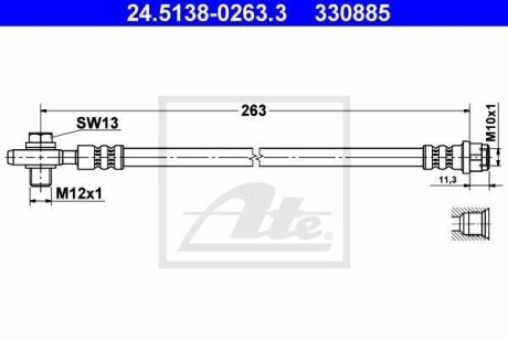 Шланг гальмівної системи ATE 24.5138-0263.3 (фото 1)