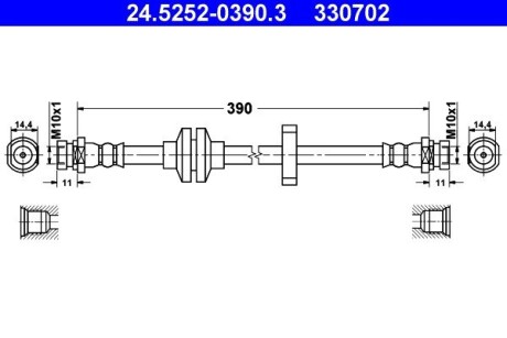 Тормозной шланг ATE 24.5252-0390.3