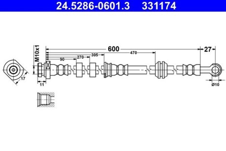 Тормозной шланг ATE 24.5286-0601.3