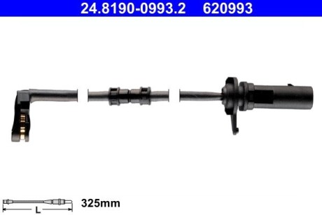 Датчик зносу колодок гальмівних ATE 24.8190-0993.2