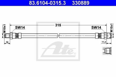 Тормозной шланг ATE 83.6104-0315.3