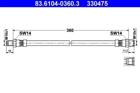 Тормозной шланг ATE 83.6104-0360.3