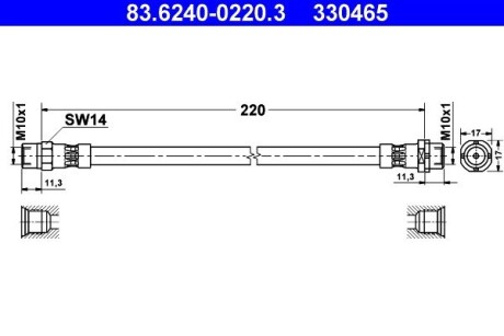 Тормозной шланг ATE 83.6240-0220.3