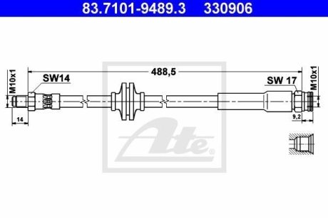 Тормозной шланг ATE 83.7101-9489.3