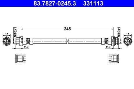 Тормозной шланг ATE 83.7827-0245.3