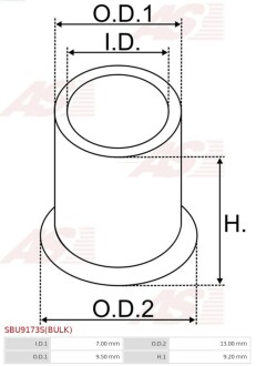 Втулка металева AUTO STARTER SBU9173S(BULK)