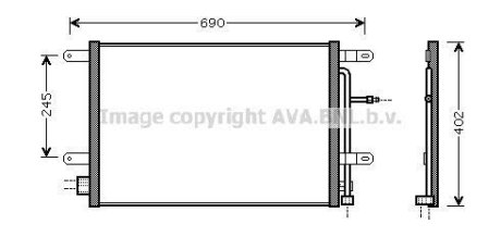 Конденсатор кондиціонера AUDI A4 (вир-во AVA) AVA COOLING AI5238