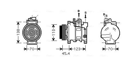 Компресор кондиціонера AUDI A4 B6 (2001) A4 2.5 TDI (AVA) AVA COOLING AIAK227