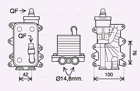 Радиатор масляный BMW 5e60 2,0D 2,5D 3,0D, 7e65 3,0d 3,9D 4,4d, X3e83 3,0D AVA AVA COOLING BW3560H