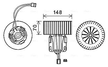 Вентилятор отопителя салона BMW 5f10 09>16, 7F01 08> LHD AC+ AVA AVA COOLING BW8539 (фото 1)