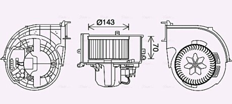 Вентилятор отопителя салона BMW X5 (E70) (06-), X6 (E71) (08-) AVA AVA COOLING BW8574