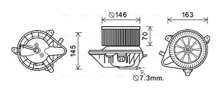 Электродвигатель, вентиляция салона AVA COOLING CN8292