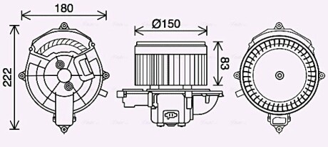 Вентилятор отопителя салона PSA Berlingo Partner II AC+ AVA COOLING CN8310