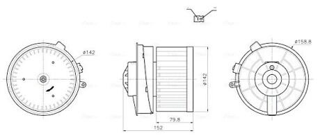 Вентилятор отопителя салона Nissan Qashqai I (07-13) AVA COOLING DN8486