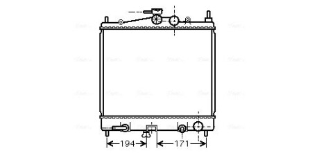 Радиатор охлаждения двигателя Nissan Micra 1,2i 1,4i AT 03>10, Note 1,4i 1,6i A AVA COOLING DNA2248