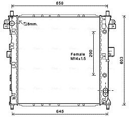 Радіатор охолодження SSANG YONG ACTYON/KYRON (05-) (AVA) AVA COOLING DWA2105