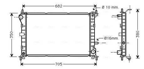 Радіатор охолодження двигуна FOCUS 14/6/8 MT +AC 98-05 (Ava) AVA COOLING FD2264 (фото 1)