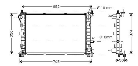 Радіатор охолодження FORD FOCUS I (CAK) (98-) (AVA) AVA COOLING FD2379 (фото 1)