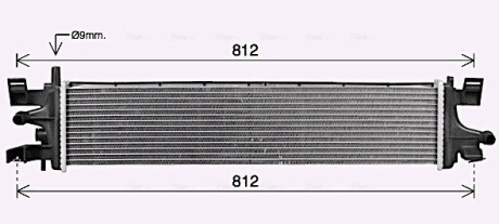 Радіатор охолодження двигуна (додатковий) Ford Focus III (11-) 1.5 EcoBoost, Kuga II (13-) 1.5 EcoBoost AVA AVA COOLING FD2663