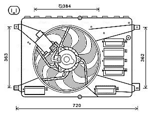 Вентилятор, охлаждение двигателя AVA COOLING FD7556 (фото 1)