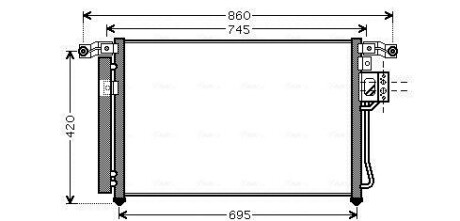 Радиатор кондиционера Hyundai Santa Fe II 2,2d 2,7i 06> AVA AVA COOLING HY5176D