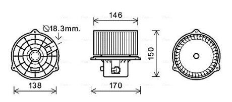 Электродвигатель, вентиляция салона AVA COOLING HY8556