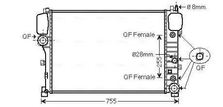 Радіатор охолодження двигуна MERCEDES S-Series 3.0D 06- (Ava) AVA COOLING MS2447