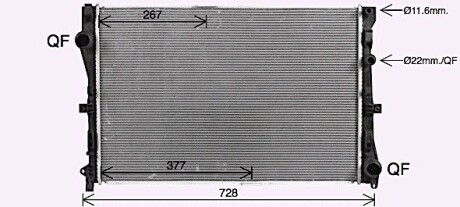 Радіатор, Система охолодження двигуна AVA COOLING MS2728