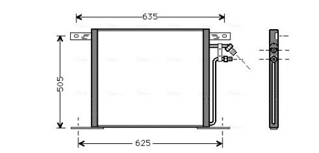 Конденсор кондиціонера MB VITO/V-CL G/D 95-03 (Ava) AVA COOLING MS5220