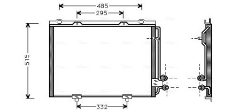 Конденсор кондиціонера MB W210 E-CLASS MT/AT 95- (AVA) AVA COOLING MS5232