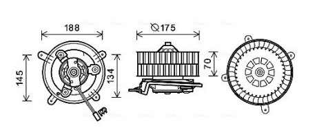 Вентилятор обігрівача салону Mercedes-Benz E-class (W210) (96-03) auto AC AVA AVA COOLING MS8621 (фото 1)