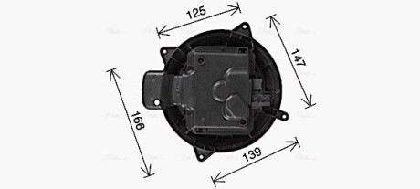 Вентилятор обігрівача салону MB ML (W164) (05-), GL (X164) (06-) AVA AVA COOLING MS8765 (фото 1)