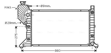 Радиатор охлаждения двигателя MB Sprinter 00>06 MT AC+/- AVA AVA COOLING MSA2300