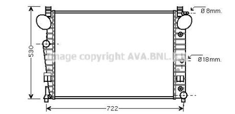 Радіатор охолодження MERCEDES S-CLASS W220 (98-) (вир-во AVA) AVA COOLING MSA2308