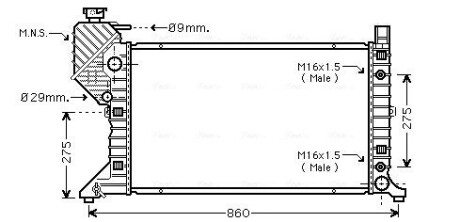 Радиатор, охлаждения дивгателя AVA COOLING MSA2343