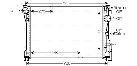 Радиатор охлаждения двигателя MB C204 1,6i 1,8i 2,2CDI, E212 2,0i 08> AVA AVA COOLING MSA2575