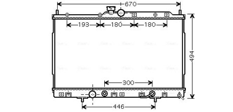 Радиатор охлаждения двигателя Mitsubishi Outlander (02-07) 2,4i AT AVA AVA COOLING MT2185