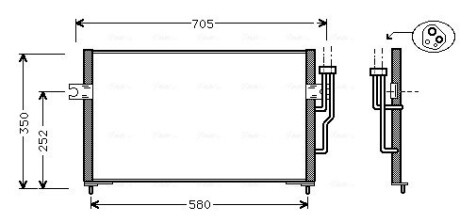 Конденсатор кондиціонера MITSUBISHI CARISMA (DA) (95-) (AVA) AVA COOLING MT5100