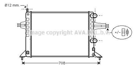 Радіатор охолодження двигуна ASTRA G 1.2 MT-AC 98-04 (Ava) AVA COOLING OL2257 (фото 1)