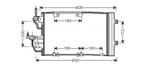 Радиатор кондиционера Opel Astra H 1,3CDTI 1,7CDTI 1,9CDTI, Zafira B 1,7CDTI 1,9CDTI AVA AVA COOLING OL5454D