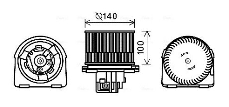 Электродвигатель, вентиляция салона AVA COOLING OL8617