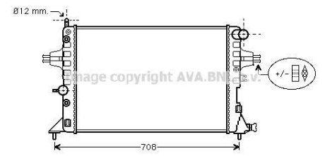 Радіатор охолодження двигуна ASTRA G/ZAFIRA AT+AC (Ava) AVA COOLING OLA2254