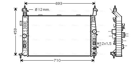 Радіатор охолодження двигуна OPEL Meriva 03- (Ava) AVA COOLING OLA2431